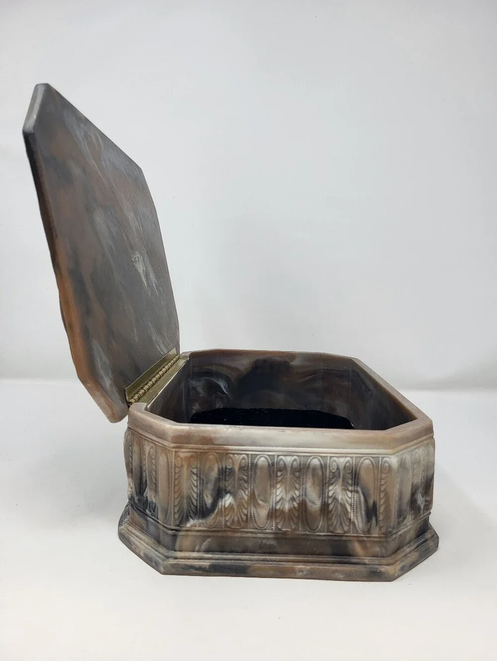 Incolay Stone Jewelry Keepsake Box Woodland Wildlife Vintage Deer Duck Rabbits